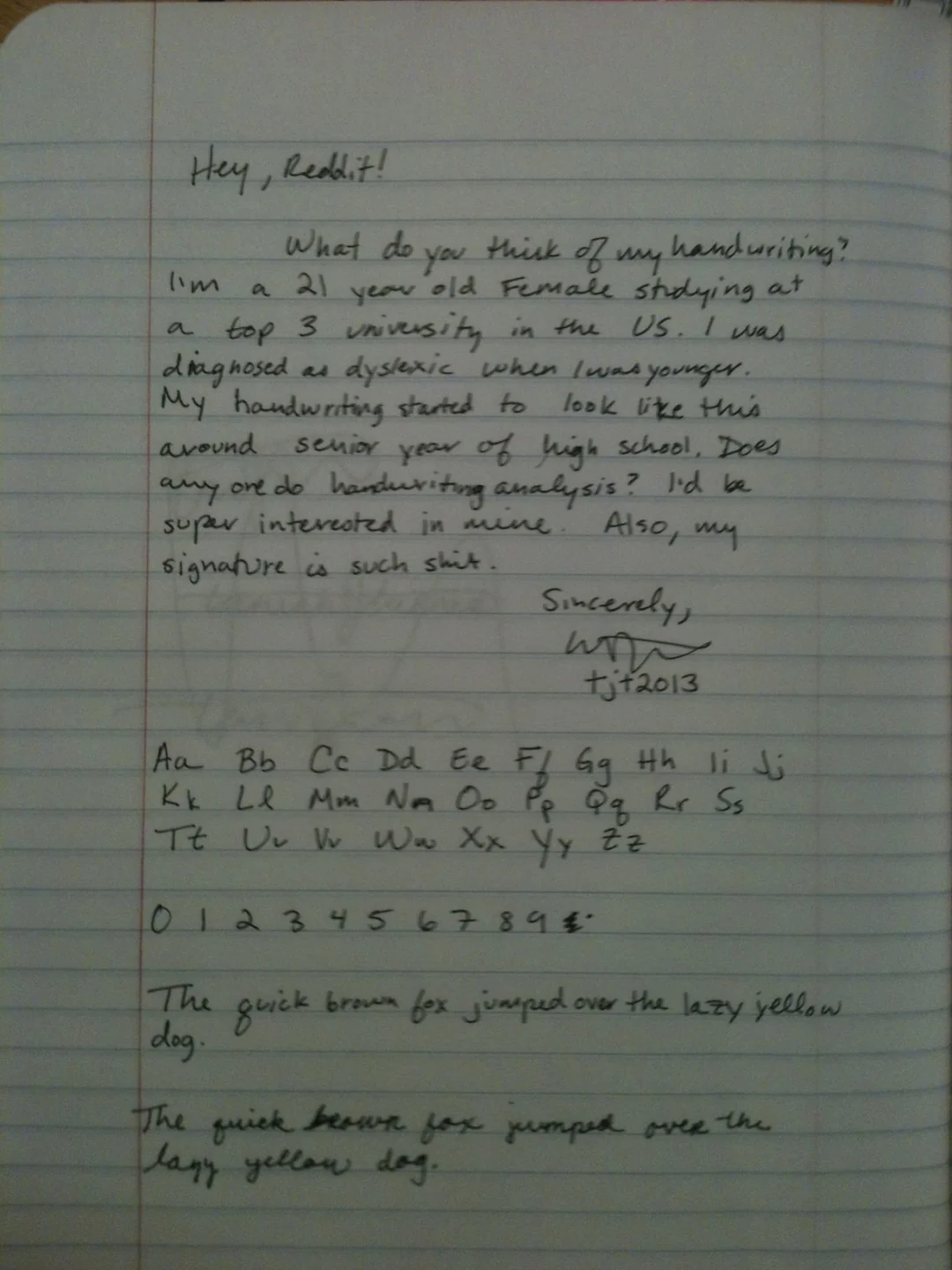 Handwriting sample 2